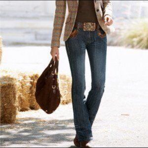 New Boston Proper Faux Leather Studded Jeans